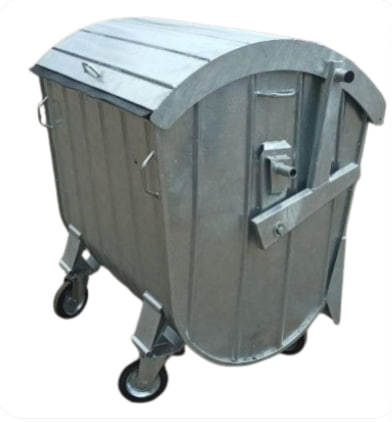 Євроконтейнер КСТ сталевий оцинкований, зі сферичною кришкою 1100 л